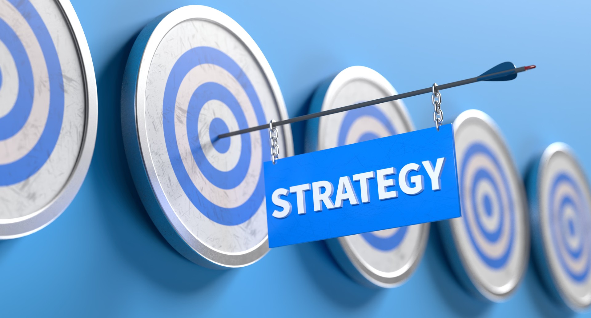 Vision Strategy Business Direction Leadership Tactic Arrow Hitting Target